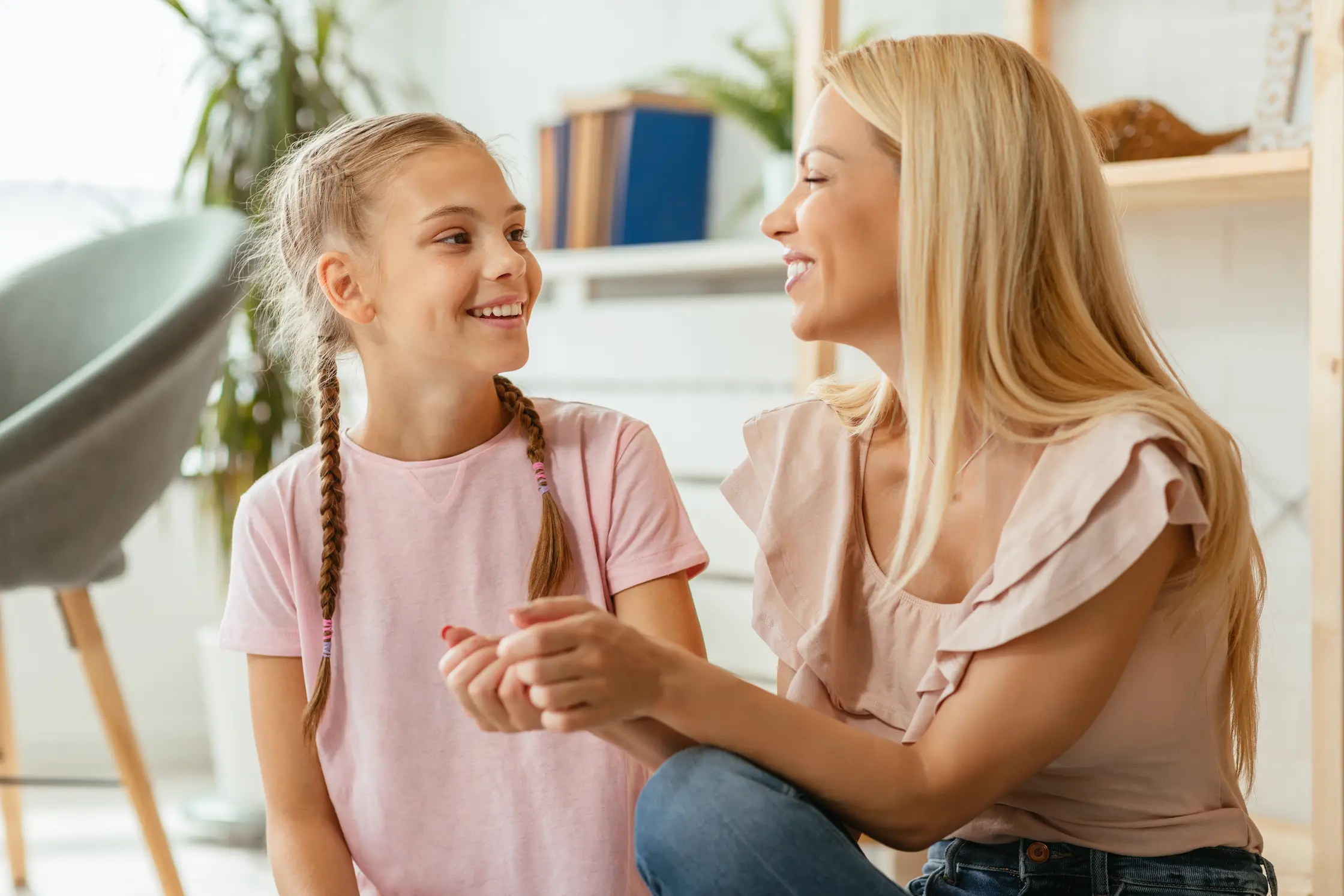 Family having a deeper thought conversation